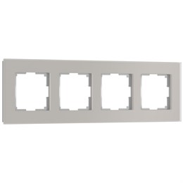 Рамка из стекла на 4 пост Senso дымчатый soft-touch W0043117