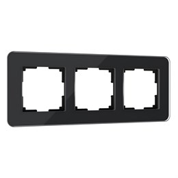Рамка из стекла на 3 поста Elite черный W0032448