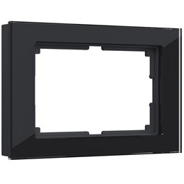 Рамка из стекла для двойной розетки Favorit черный W0081108