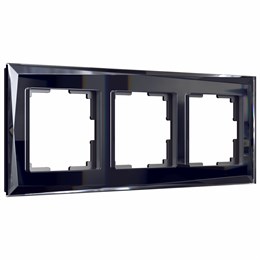 Рамка из стекла на 3 поста Diamant черный W0031208