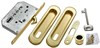 Ручки для раздвижных дверей "Овальные" с механизмом  MHS150 L SG замок под ключ-"буратино". Цвет - матовое золото MHS150 L SG - фото 112676