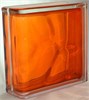 Стеклоблок торцевой окрашенный внутри Волна оранжевый (190х190х80) torzwave_15