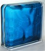 Стеклоблок завершающий окрашенный внутри Волна синий (190х190х80) zaverwave_12
