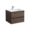 Тумба Luka 600 подвесная, 2 выкатных ящика soft-close, R.Oak + Раковина серая, кварц, VCB-13600G VMC-2L600RO + VCB-13600G - фото 49898