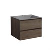 Тумба Luka 600 подвесная, 2 выкатных ящика soft-close, R.Oak + Раковина серая, кварц, VCB-13600G VMC-2L600RO + VCB-13600G - фото 49900