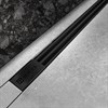 Желоб BERGES водосток напольный SUPER Slim 800 нержавеющая сталь, решетка  матовый черный, S-сифон D50/110 вертикальный - фото 57831