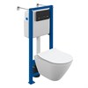 Cersanit 68305 с унитазом CITY SMART CO DPL EO slim с кнопкой ESTETICA чёрный мат с рамкой хром Cersanit 68305 - фото 62706