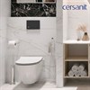 Cersanit 68305 с унитазом CITY SMART CO DPL EO slim с кнопкой ESTETICA чёрный мат с рамкой хром Cersanit 68305 - фото 62718