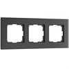 Рамка из стекла на 3 поста Senso черный soft-touch W0033108 - фото 86537