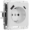 Розетка с заземлением, шторками и USB тип A+C (белый акрил) W1171741 - фото 86964