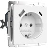 Розетка с заземлением, шторками и USB тип A+C (белый матовый) W1171761 - фото 87197