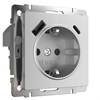 Розетка с заземлением, шторками и USB тип A+C (серебряный матовый) W1171765 - фото 87593
